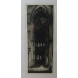 After William Douglas MacLeod - 'St Nicholas Blois Cathedral'  monochrome print  bears a pencil