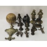 Small 'antique' and later cast metal and other curios: to include mythological figures  2.5"h