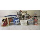 Ceramics: to include a Crown Devon china miniature jug, celebrating John Peel and the Hunt  7"h