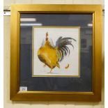 Annabel Fairfax - a hen  coloured print  bears a printed signature  9" x 9.5"  framed