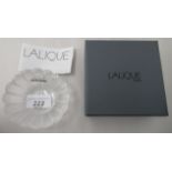 A Lalique frosted glass petal design dish  4"w  boxed