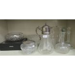Glassware: to include a Waterford crystal vase of tapered form  10"h; and an Edinburgh crystal fruit