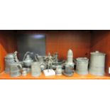 18th & 19thC pewter  comprising plates, tankards and other domestic items