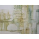 Graham Smithies - an abstract in pastel colours  mixed media on board  bearing a signature &