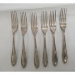 A set of six silver thread pattern dessert forks  Sheffield 1933