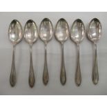 A set of six silver thread pattern dessert spoons  Sheffield 1933