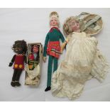 Dolls: to include an early 20thC German bisque head doll with weighted sleepy eyes, on a jointed
