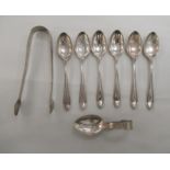 Silver collectables: to include a pair of George III sugar tongs  indistinct marks