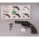 A replica MGC 1970s Colt Python revolver with six dummy rounds  boxed