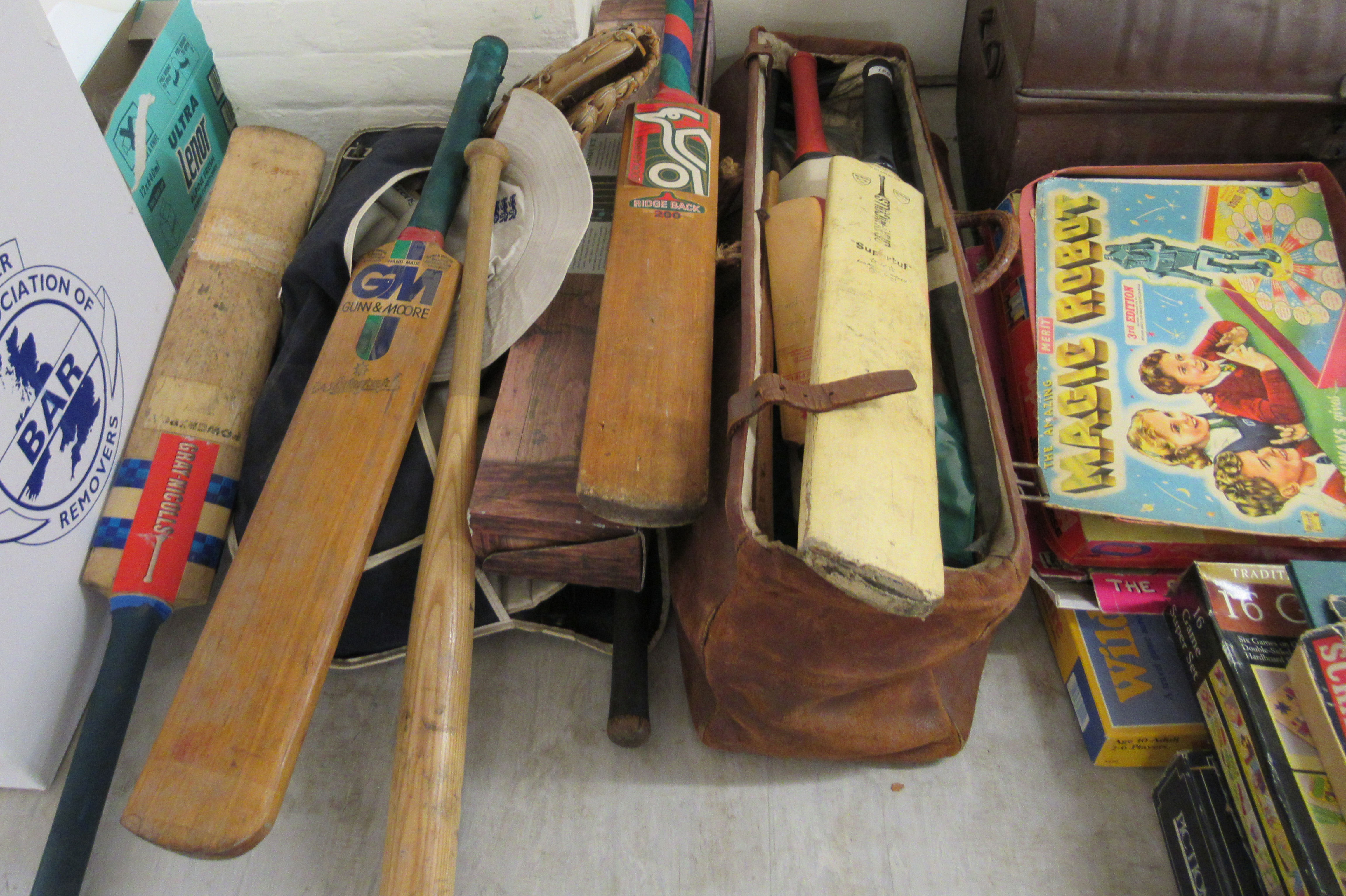 Mainly cricket related sports equipment: to include cricket bats