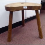 A Robert Thompson 'Mouseman' of Kilburn oak stool with a kidney shaped top and carved signature