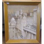 Ronald Copping - a cityscape  oil on board  bears a signature & dated '62  24" x 20"  framed