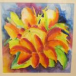 Neville Hickman (South African) - an exotic botanical study  watercolour  bears a signature &