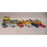 Three Dinky Toys diecast model vehicles (103, 167 & 169)  boxed; two Corgi Toys (408 & 150)