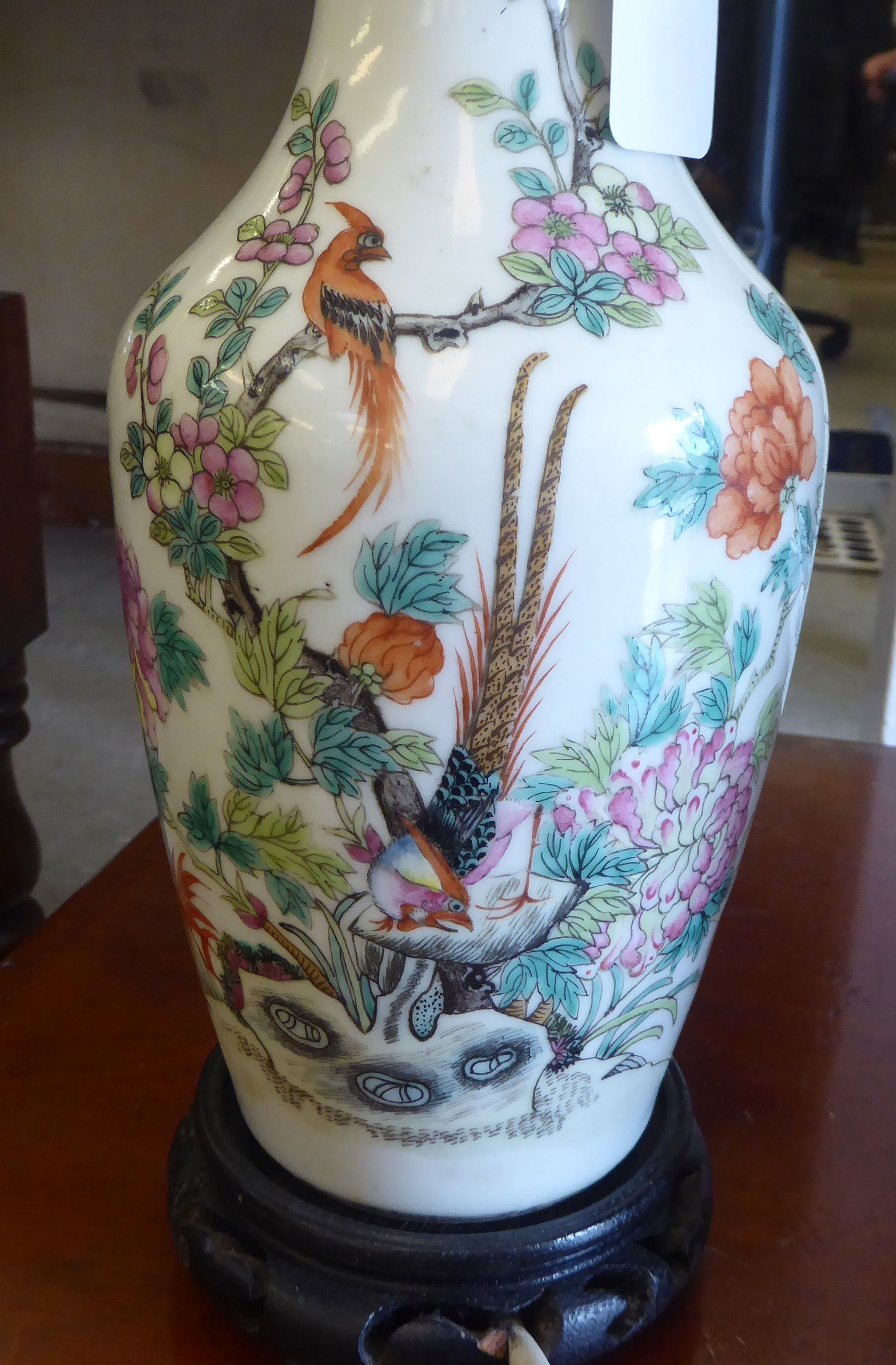 A mixed lot: to include a late 19thC Chinese porcelain crackle glazed vase, converted to a lamp, - Image 3 of 9