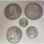 19thC silver coins: to include a George IV crown