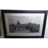 A monochrome print 'The Return of Inkermann Nov 5th 1854'  24" x 14"  framed
