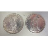 Two Victorian silver florins 1889 and 1887