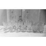 Glassware: to include pedestal wines, tumblers and decanters