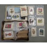 American and other printed silk cigarette cards: to include Heraldic, antiques, flags and