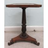 A William IV (marriage) mahogany and rosewood framed occasional table, the top set with a floral
