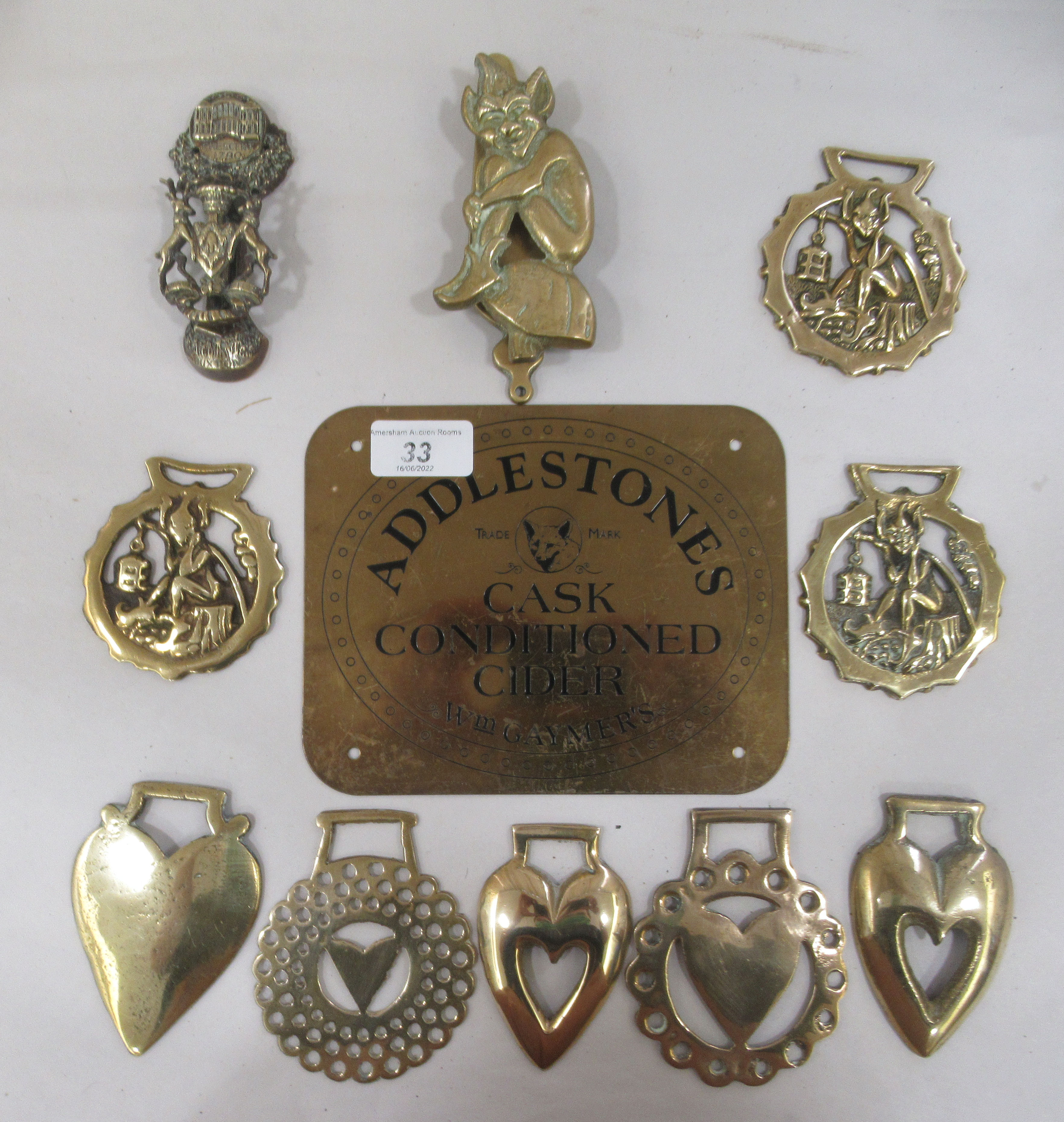 Mainly 20thC functional and decorative metalware: to include door furniture mounts and a brass - Image 2 of 6