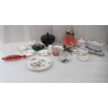 Ceramic and glass ornaments: to include a Royal Doulton china figure 'Lady Chairman'  HN1949  8"h;