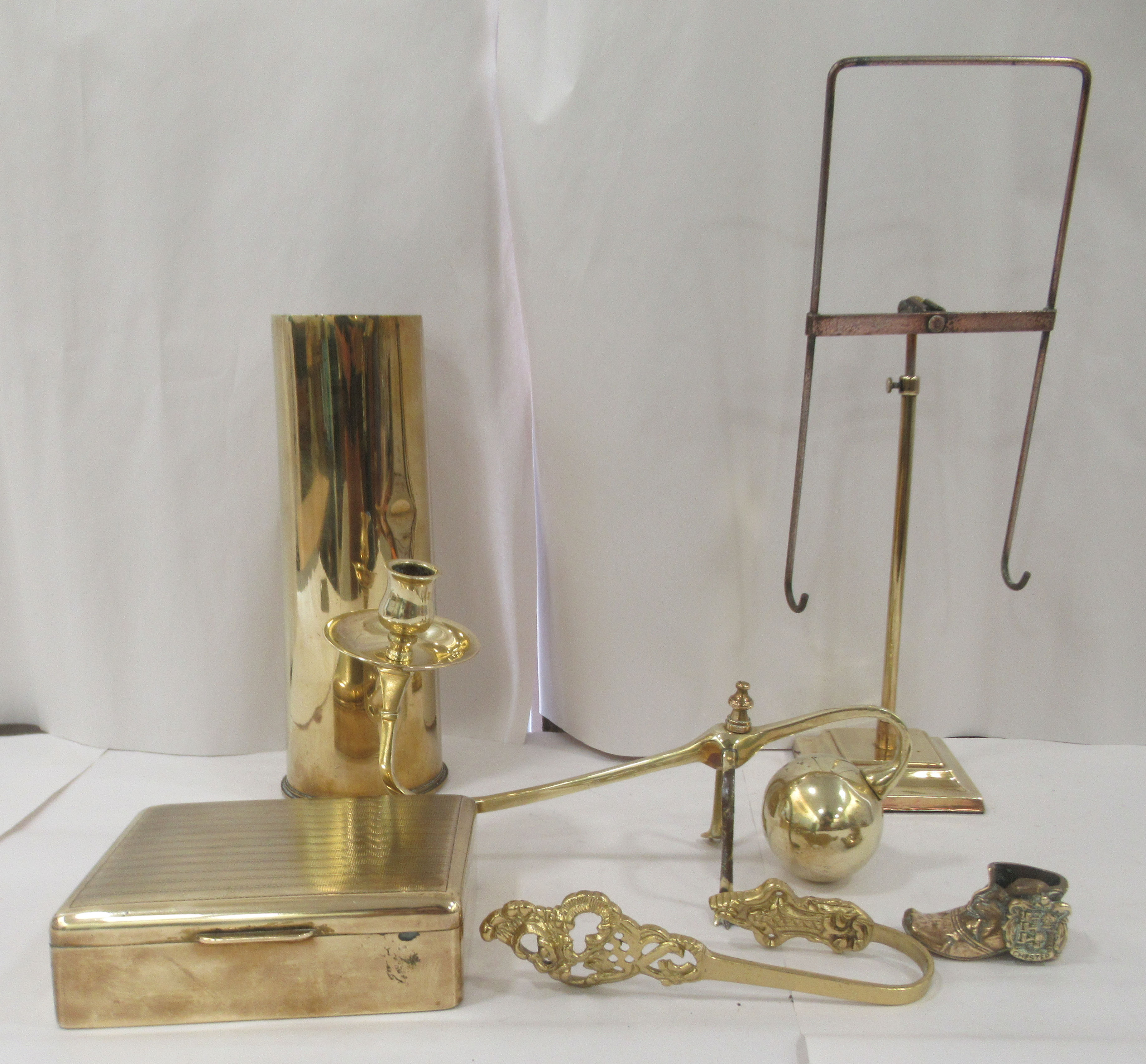 Mainly 20thC functional and decorative metalware: to include door furniture mounts and a brass - Image 6 of 6