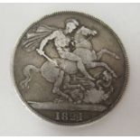 A George IV silver crown  1821