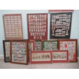 Framed Players and other cigarette cards: to include sporting and regimental issues  largest 22" x
