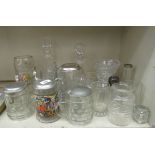 Glassware: to include decanters, vases and steins