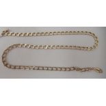 A 9ct gold chiselled belcher link neckchain, on a dog-clip clasp