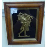 A pair of 19thC cast gilt metal, three dimensional plaque, featuring the profile study of a