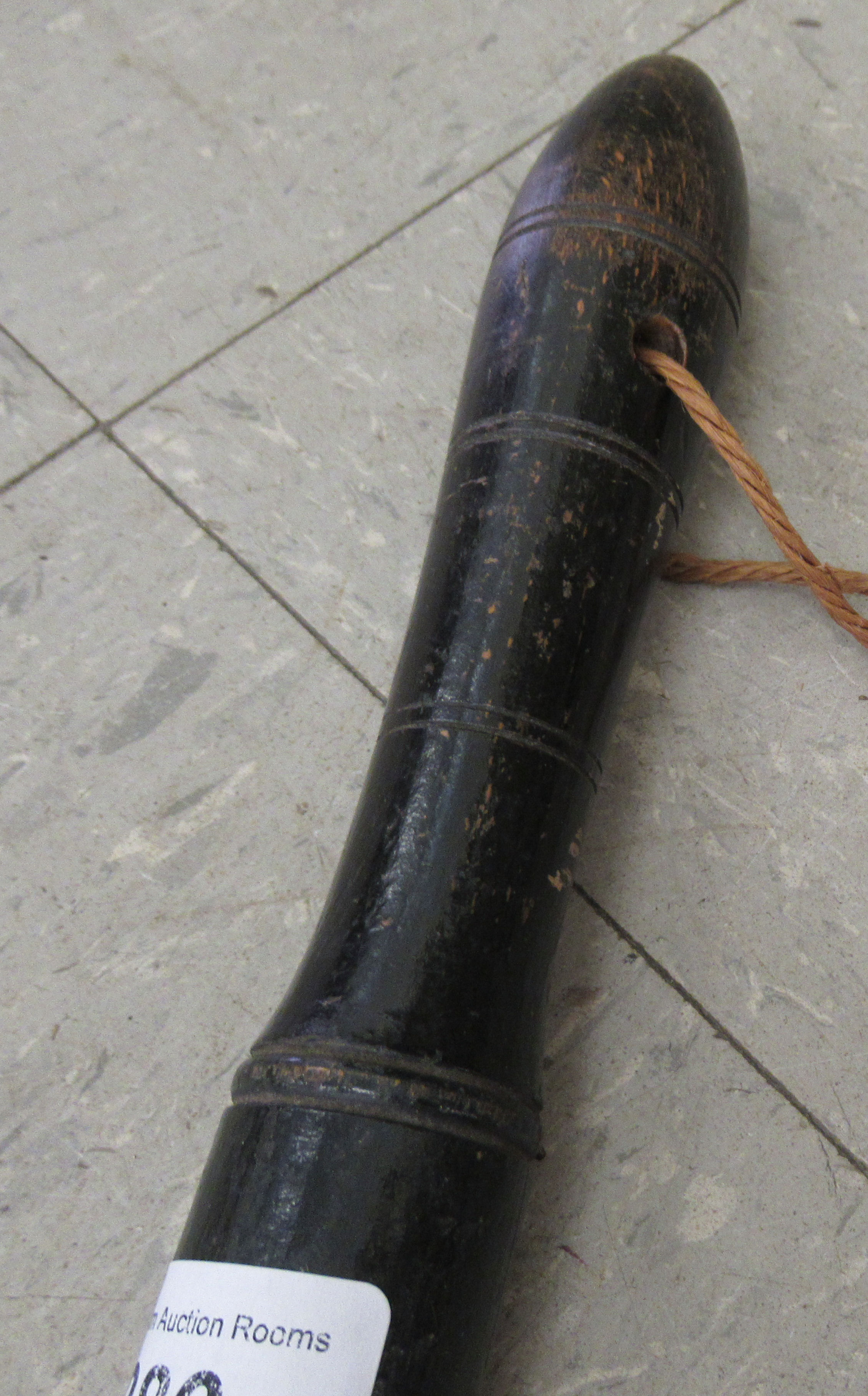 A Victorian ebonised and painted truncheon  21"L - Image 3 of 4