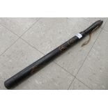 A Victorian ebonised and painted truncheon  21"L