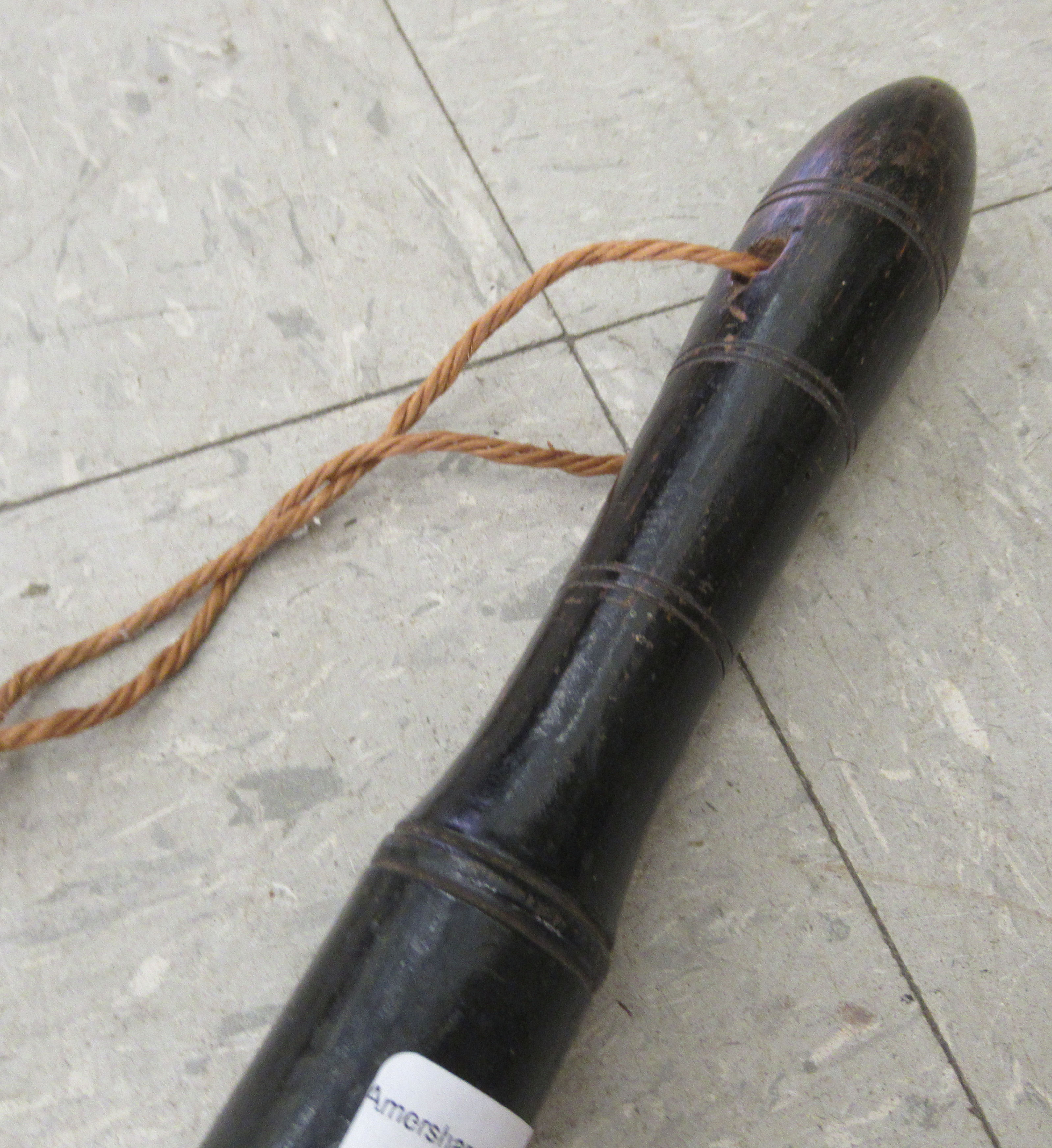 A Victorian ebonised and painted truncheon  21"L - Image 4 of 4