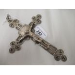 A Victorian silver Gothic inspired pendant vestment crucifix with trefoil ornament  London 1894 with