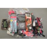 Actionman accessories, comprising figures, clothing, kit and boxes