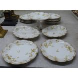 Haviland, France pottery tableware, decorated with floral and gilt bands, made for Townsend & Co,