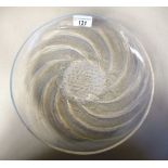 A Lalique Poissons pattern, opalescent glass dish  bears a moulded, stencilled mark  10.25"dia