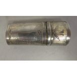 A George III silver lozenge shape, two part perfume bottle sleeve with scratch and bright-cut