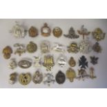 Approx. thirty military regimental cap badges and other insignia, some copies: to include Royal