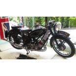 A 1949 vintage Scott 'Flying Squirrel' motorcycle (according to Scott & Co records, reserved for the