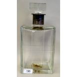 An Art Deco clear slice-cut crystal decanter of shouldered, rectangular box design with canted