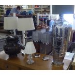 Six various table lamps of differing designs  largest  28"h