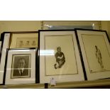 Cricket and horse racing themed prints: to include a Limited Edition series 30/500 by David Burne