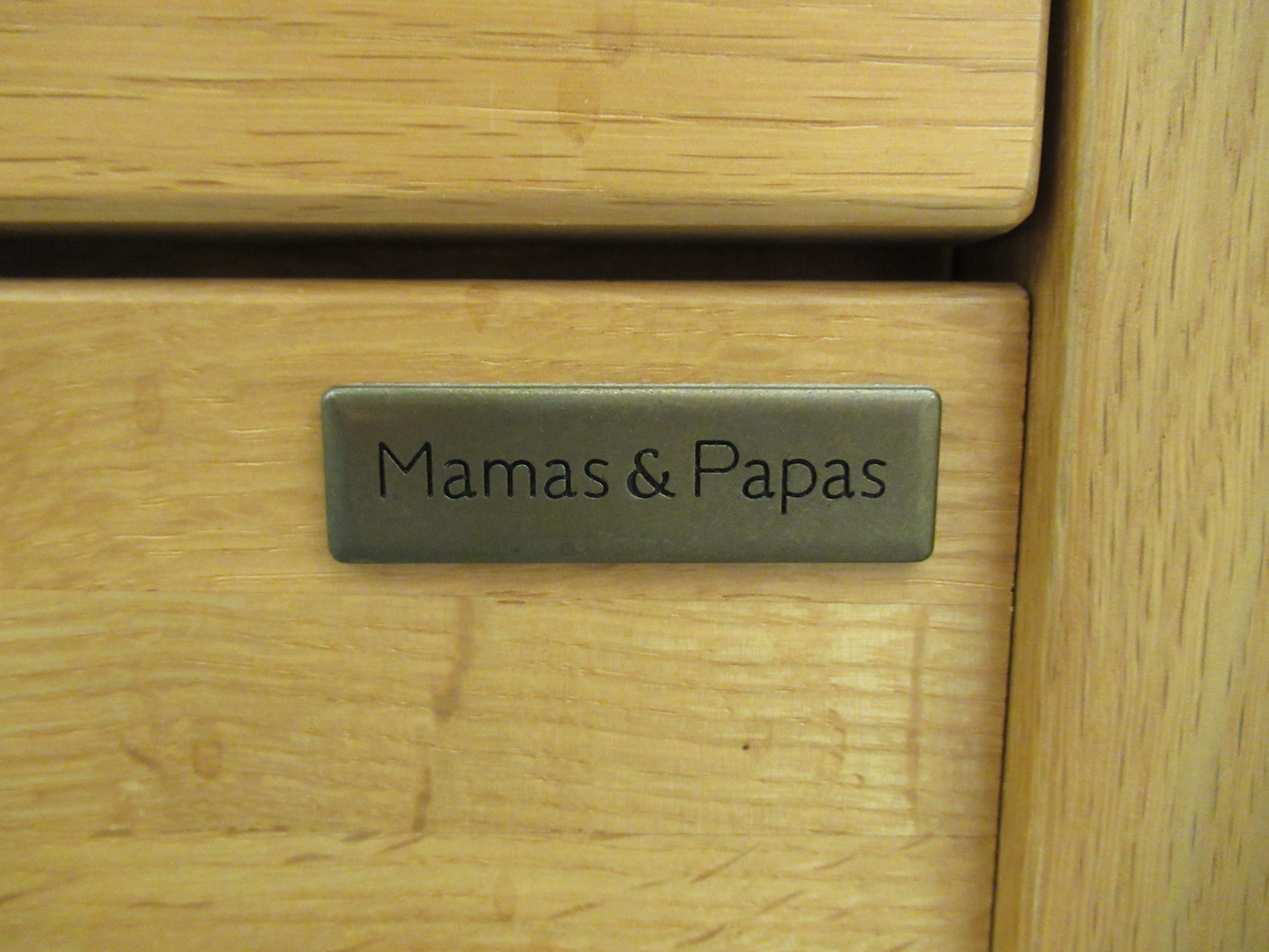 A Mamas & Papas light oak changing station with two short/two long drawers, raised on block feet - Image 4 of 4