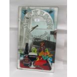 A 1970s/1980s promotional mirror, set with a quartz timepiece, branded for 'Mackeson Stout'  20" x