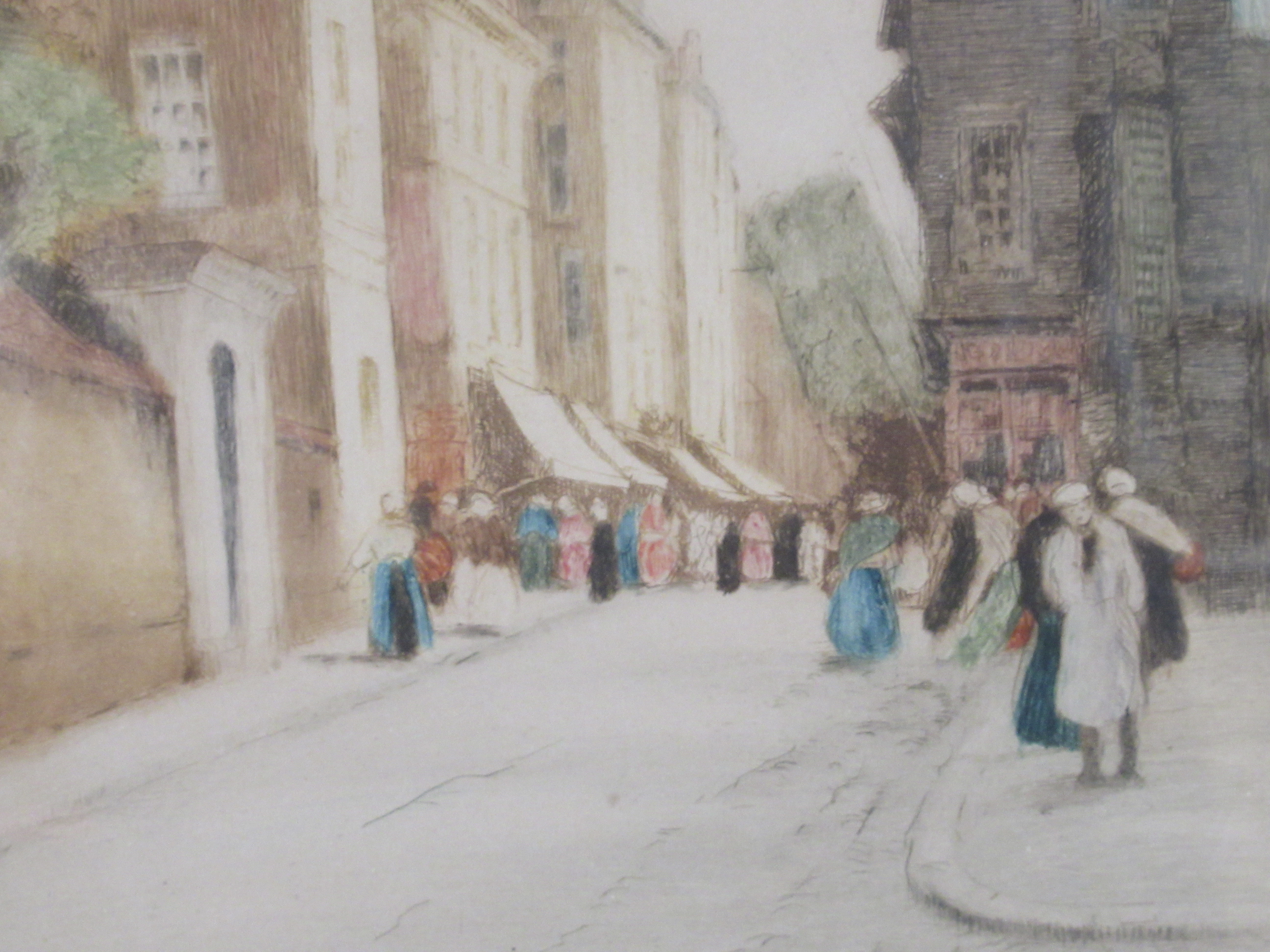After Tatton Winter - two European street scenes  prints  bearing blindstamps and pencil signatures - Image 3 of 4