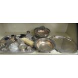 Silver and silver plated tableware: to include a twin handled serving tray  15" x 12"